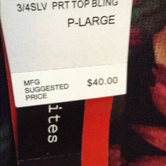 CATHY petite 3/4 SLV  P-LARGE Nwt - Picture 7 of 8